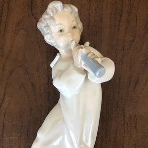 Lladro Angel With Flute Porcelain Figurine #4540 Vintage No Box
